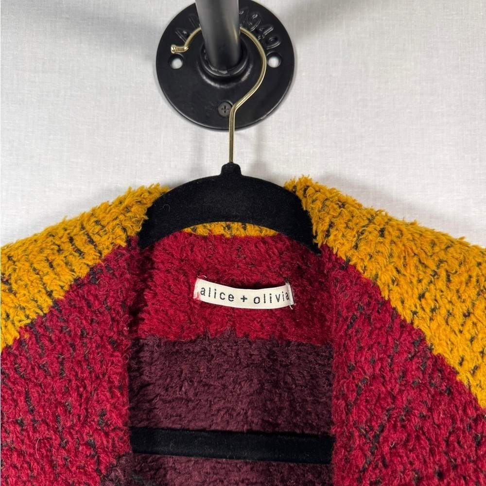 Alice + Olivia Muriel Striped Oversized Shawl in Multicolored M/L - Picture 12 of 14